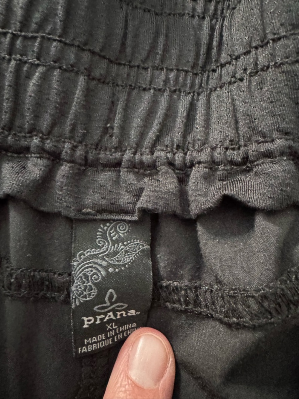 Prana Black Elastic-Waist Pull-On Bottoms